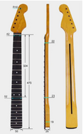 Гриф для электрогитары Stratocaster, кленовый, 22 лада, Bestwood ST M9 High Gloss